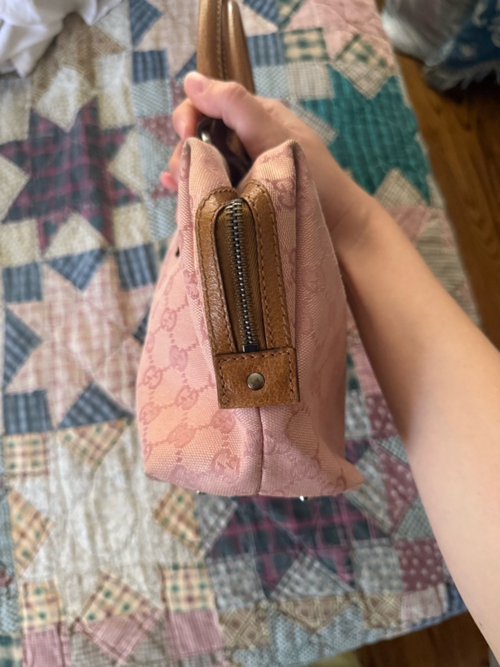 Gucci Pink and Brown Satchel - Picture 11 of 13